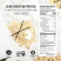 Ascent Casein Protein Powder Vanilla Bean 2 lb & Plant Protein Powder Chocolate 18 Servings-Gym Sporti