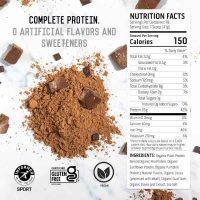Ascent Casein Protein Powder Vanilla Bean 2 lb & Plant Protein Powder Chocolate 18 Servings-Gym Sporti