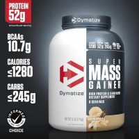 Dymatize Super Mass Gainer Protein Powder 52g Protein 1280 Calories 6 Pound Gourmet Vanilla & Rich Chocolate (Pack of 2)-Gym-Sporti