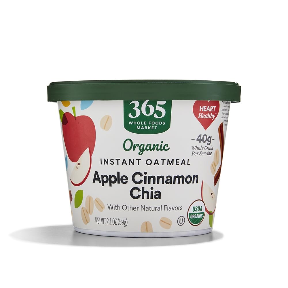 365 by Whole Foods Market, Organic Instant Oatmeal, Apple Cinnamon Chia, 2.1 Ounce