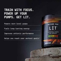 BEYOND RAW LIT Clinically Dosed Pre-Workout Powder Contains Caffeine, L-Citrulline, Beta-Alanine, and Nitric Oxide Orange Mango 30 Servings Gym Sporti