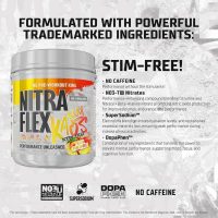 Nitraflex KAOS Stimulant Free Pre-Workout enhances focus, endurance, and muscle pumps with a caffeine-free formula for intense workouts.